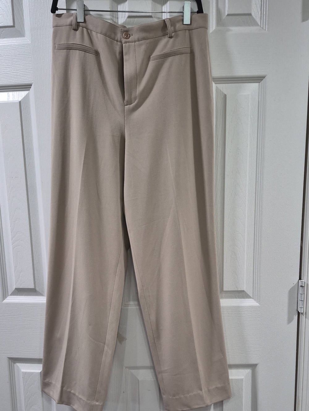 Rafaella Neutral Beige Wide-Leg Trousers